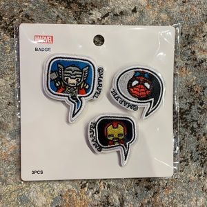 3 MARVEL Badges from Miniso; Brand New, sealed, never opened